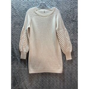 BB Dakota Steve Madden Cream Cable‎ Knit Sweater Dress Women's Size M